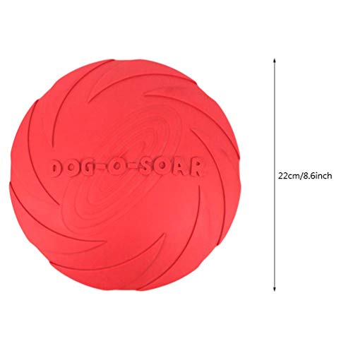 YFOX Frisbee Juguete de Perro de Goma Natural Flotante (Rojo)