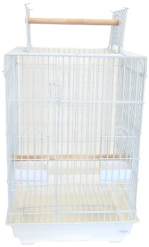 YML Barra de 3/4 de Pulgada Espacio Abierto Parte Superior pequeña Parrot Jaula, 45,7 cm por 18 por 27 Pulgadas, en la Parte Superior Cerrada, Color Blanco