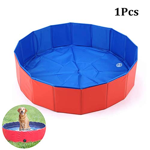 YUIP Piscina Plegable para Perros, Plegable PVC Piscina Bañera para Gatos Animales Bebes Grandes, Adecuado para Uso en Interiores y Exteriores(60x20cm)