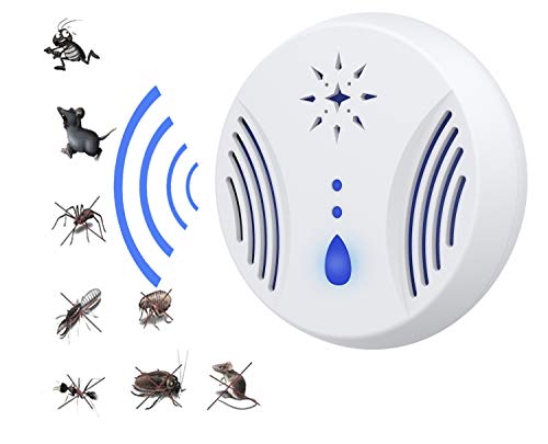 yzdhaxa El Dispositivo De Seguridad para Mascotas Repelente De Insectos Repelente De Plagas Ultrasónico Puede Expulsar A La Pulga Mosquito Pequeño Insecto Hormiga Araña Blanco 90 * 30 Mm