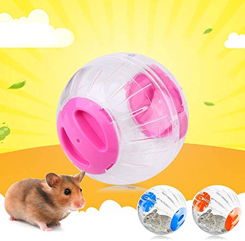 Zidao Práctica Hamster Bola de plástico de 4,7 Pulgadas Linda Rata del Animal doméstico ratón Jerbo Ejecución de Jogging Los Juguetes de la diversión Juego hámster Enano Mini de reproducción,3