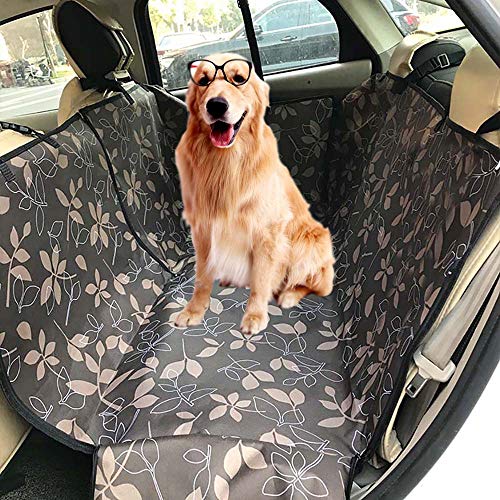 Zumeca Cubierta Asiento Coche Perro, Funda para Mascotas para Asiento de Coche, Impermeable, Funda de Asiento para Perros Universal para SUV, Camión, Transportar y Viaje (Marrón)