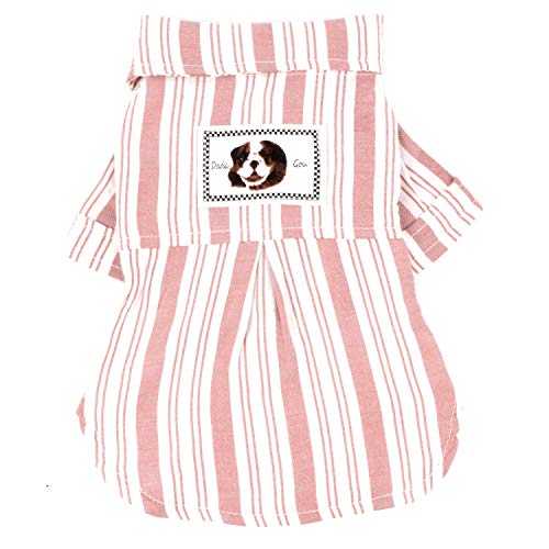 Zunea Verano Camisas para perros pequeños de algodón suave a rayas para cachorro ropa de protección solar camiseta para perros mujer masculina mascota gato ropa de apariencia al aire libre