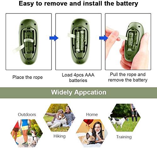 0BEST Dispositivo antiladridos de Mano, Controlador de ladridos ultrasónico de frecuencia Ajustable portátil para Asistencia de Entrenamiento al Aire Libre para Perros