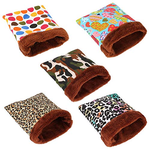 5Pcs / Serie De Calentamiento Hámster Cama Casa Felpa Suave Guinea Pig Bed Rata Nido Pequeños Animales Ratón Saco De Dormir para La Casa Hamster Jaula