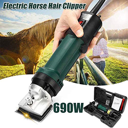 690W para trabajo pesado eléctrico caballo Shears, Profesional alta potencia 6 velocidades Ganado Granja corte pelo condensador de ajuste del kit con botella aceite, cepillo - para corte pelo caballo