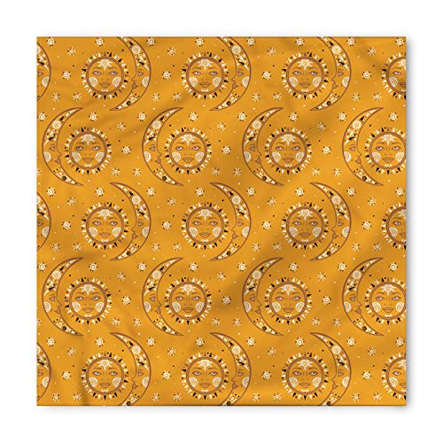 ABAKUHAUS Sol y Luna Bandana para Mascotas, 40x40 cm, Naranja Gris carbón