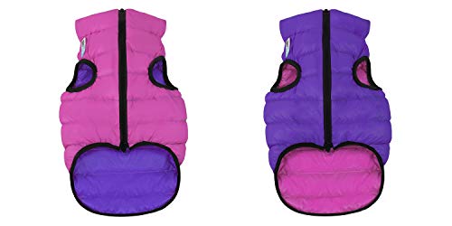 Abrigo Airyvest Reversible Ultraligero para Perro, Rosa y Morado, Talla 0 para Perro, Talla XS