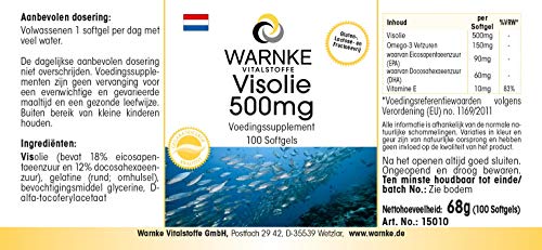 Aceite de Pescado 500mg – 30% de ácidos grasos Omega 3 (EPA y DHA) – 100 cápsulas blandas