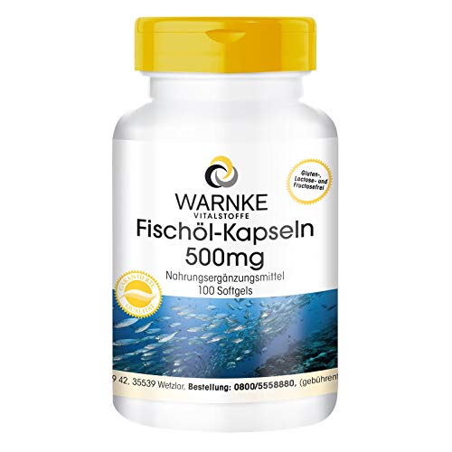 Aceite de Pescado 500mg – 30% de ácidos grasos Omega 3 (EPA y DHA) – 100 cápsulas blandas