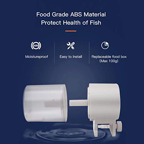 Acuario Alimentador automático de Peces Depósito de Peces Auto Food Timer Feeder Vacaciones Fin de Semana Pescado Dispensador de Comida para Peces Tortugas Tritones y Ranas