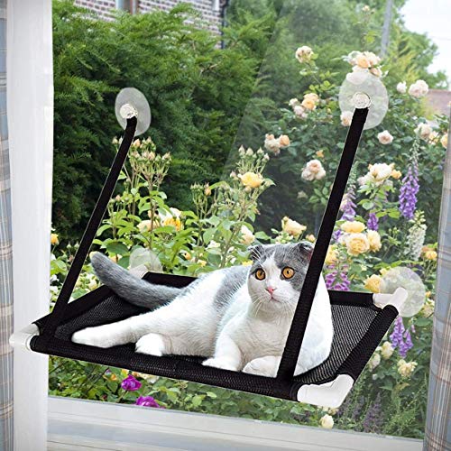 Afufu Ventana de Gato Cama de Hamaca, Cama Hamaca para Gato Estantes de Seguridad para Asientos de Descanso para Mascotas, Grandes para Tomar la Siesta y Tomar el Sol (Soportar hasta 10kg)