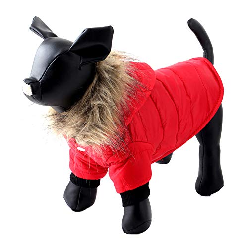 Ailyoo Pet Chaqueta de plumón con Forro de algodón para Perros pequeños y medianos, Cortavientos, Ropa con Agujero para arnés para Clima frío, protección Extra Exterior