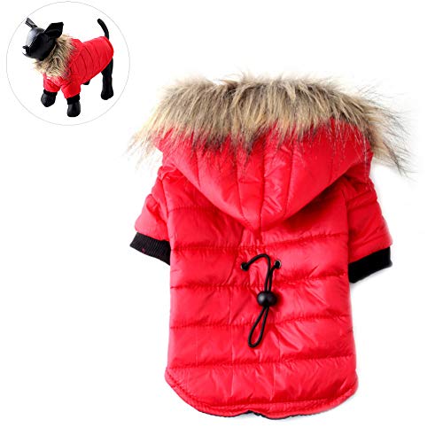 Ailyoo Pet Chaqueta de plumón con Forro de algodón para Perros pequeños y medianos, Cortavientos, Ropa con Agujero para arnés para Clima frío, protección Extra Exterior