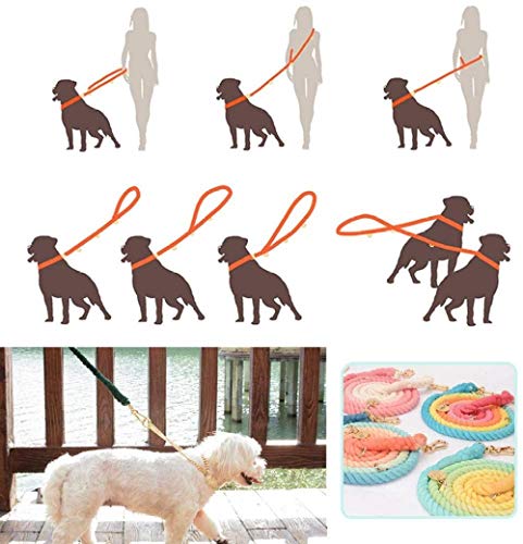 Ajustable Con Cinturón De Trenzada Con Correa Para Perros De 210 Cm / 6.88 Pies Con Correa Doble Es Fuerte Y Duradera, Multicolor, Adecuada Para Perros Grandes Que Entrenan Al Aire Libre-mi