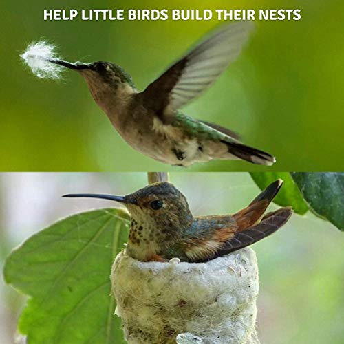 Akemaio 3 Piezas Colgantes Titular Padres con Hijos de Aves de anidamiento Ligera Material Bolas de algodón Colibrí Material de anidamiento de Aves Silvestres Wrens pinzones