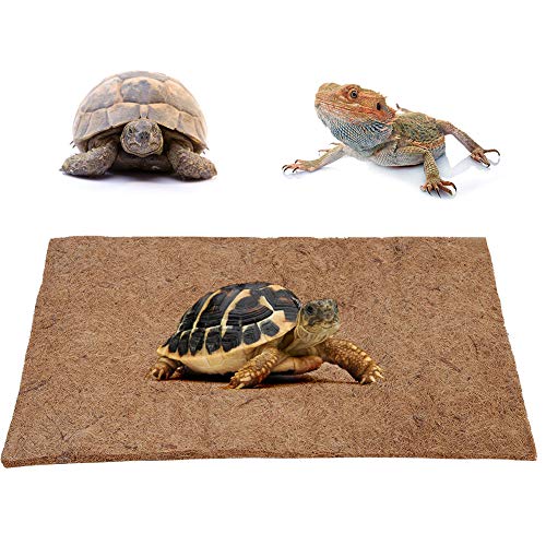 Alfombra de reptil de 80x40 cm, estera de fibra de coco de reptil natural Felpudo Terrario transpirable Ropa de cama Sustrato Paisajismo para mascota Tortuga Lagarto Serpiente Iguana Tortuga Camaleón