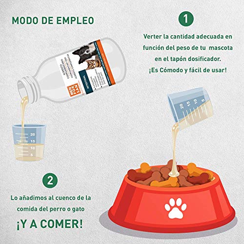 Alimento complementario líquido para perros y gatos intestinal | para animales con digestiones pesadas | Ingredientes naturales | Exceso de flatulencias, vómitos o cambios de apetito 120ml