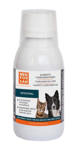 Alimento complementario líquido para perros y gatos intestinal | para animales con digestiones pesadas | Ingredientes naturales | Exceso de flatulencias, vómitos o cambios de apetito 120ml