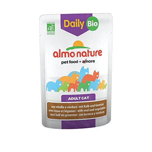 ALMO NATURE Diario del gato menú de comida Gato mojado Bio Vitel Verd premium