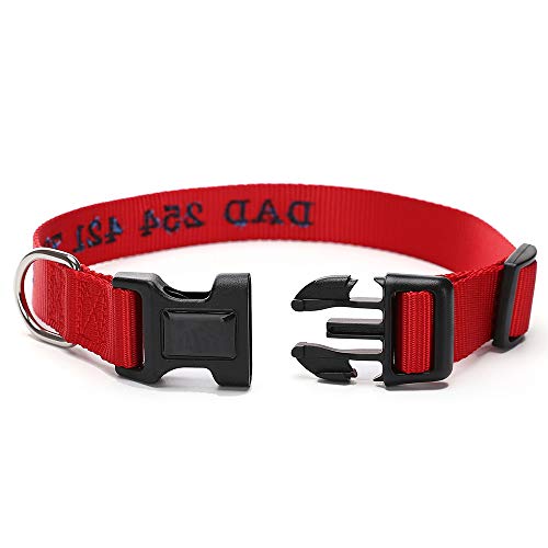 Amakunft Collar de Perro Personalizado con Nombre, Nombre Bordado teléfono número Mascota, Collar de identificación Personalizado para Perros