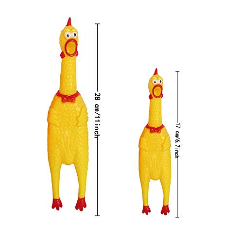 Amasawa 4 Piezas Pollo Gritando,Chillones Pollo de Juguete,Gritando Pollo Juguete Perro Juguete para Divertido,Squeeze Shrilling Screaming Chicken Funny Toy Gift Chicken Toy (2 Tamaños)