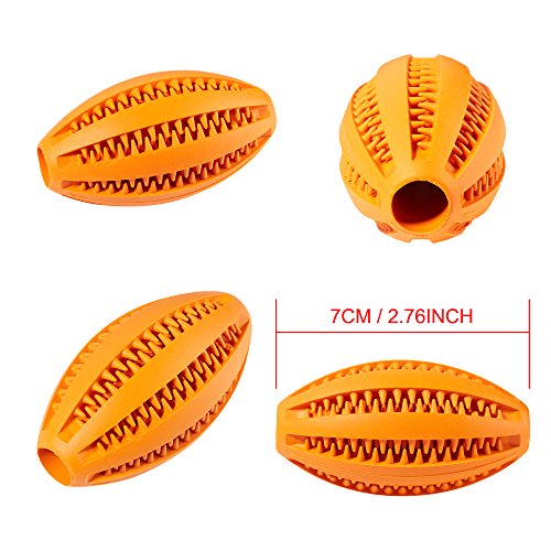 Amathings - Pelota de juguete para perro con huevo y huevo, disponible en varios colores, bola de aperitivo (7 cm) y pelota de rugby (11 cm), para dientes sanos y diversión