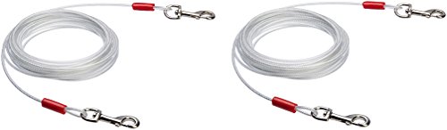 AmazonBasics - Cable para atar perros, hasta 41 kg, 7,62 m, set de 2