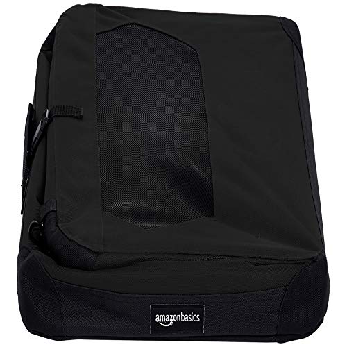 AmazonBasics – Transportín para mascotas abatible, transportable y suave de gran calidad, 66 cm, Negro