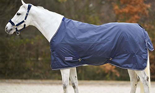 Amesbichler Lluvia – Manta con Correas y Protector de Cola, 145 cm Impermeable y Transpirable Color Azul Oscuro