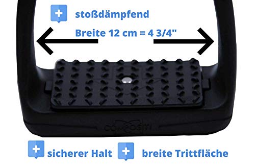 Amesbichler Plástico estribos Reflex con Flexible Ancha Superficie Negro/Blau| compositi estribos de plástico