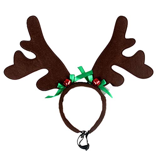 Amosfun Cornamenta del Perro de Navidad Diadema Mascota Cabeza de Navidad Aro Perro Mascota de Navidad Decoración para el Cabello Accesorios de Disfraces para Mascotas