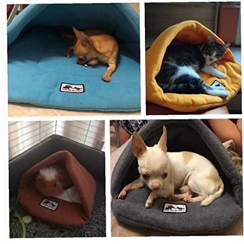 AMOYER Tienda De Mascotas Cueva Cama para Mascotas Gatos Perros Saco De Dormir Caliente Suave del Perro Zapatilla Cama Cuddler Burrow House Agujero Igloo Nido Acogedor Triangle Bed