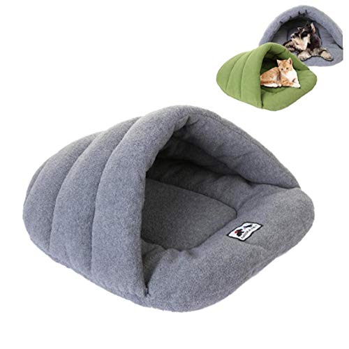 AMOYER Tienda De Mascotas Cueva Cama para Mascotas Gatos Perros Saco De Dormir Caliente Suave del Perro Zapatilla Cama Cuddler Burrow House Agujero Igloo Nido Acogedor Triangle Bed