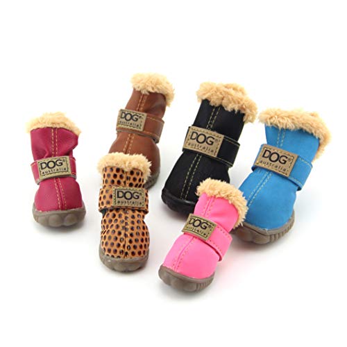 AMURAO Botas para Caminar de Invierno para Mascotas Botines Casuales de Lluvia para Cachorros Zapatos Impermeables para Perros para Gatito de Peluche