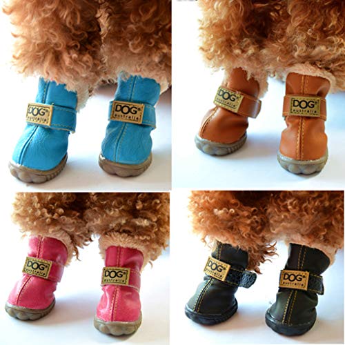 AMURAO Botas para Caminar de Invierno para Mascotas Botines Casuales de Lluvia para Cachorros Zapatos Impermeables para Perros para Gatito de Peluche