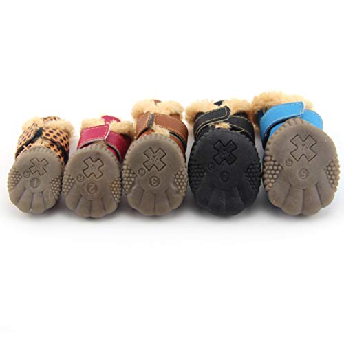 AMURAO Botas para Caminar de Invierno para Mascotas Botines Casuales de Lluvia para Cachorros Zapatos Impermeables para Perros para Gatito de Peluche