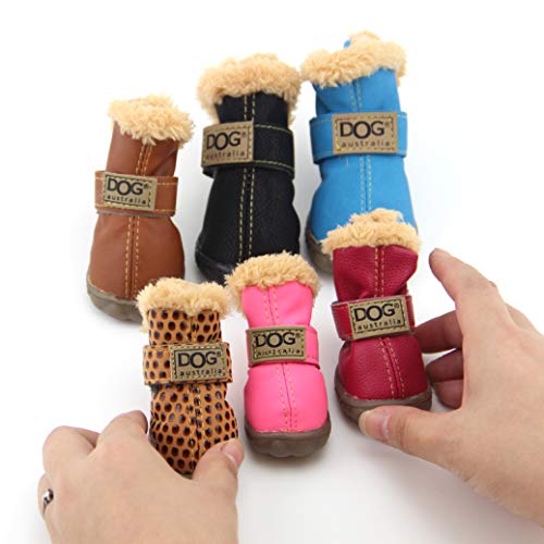 AMURAO Botas para Caminar de Invierno para Mascotas Botines Casuales de Lluvia para Cachorros Zapatos Impermeables para Perros para Gatito de Peluche