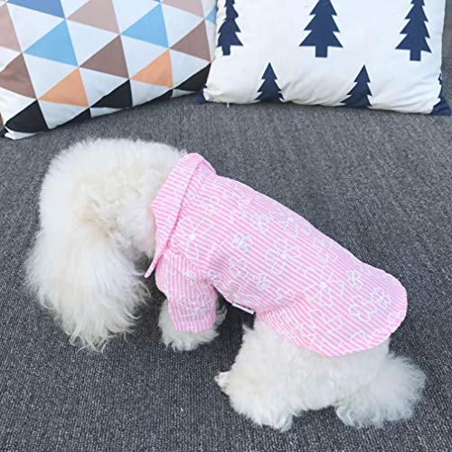 AMURAO Camisa del Perro del Animal doméstico del Verano Impresión Fresca de la Flor Ropa del Perrito del Ocio Precioso Gato Respirable de Manga Corta