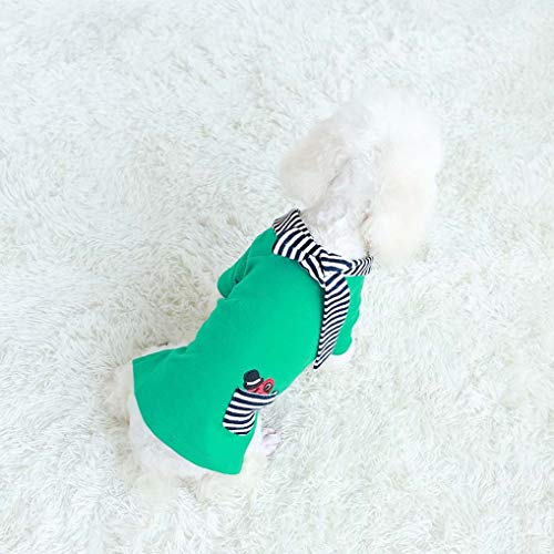 AMURAO Camisa del Perro del Animal doméstico del Verano Ropa para Perros de algodón Pequeño Perrito Rayado Tie Bottom Top para Chihuahua Gatos de Peluche