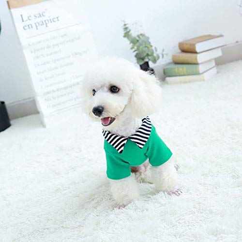 AMURAO Camisa del Perro del Animal doméstico del Verano Ropa para Perros de algodón Pequeño Perrito Rayado Tie Bottom Top para Chihuahua Gatos de Peluche