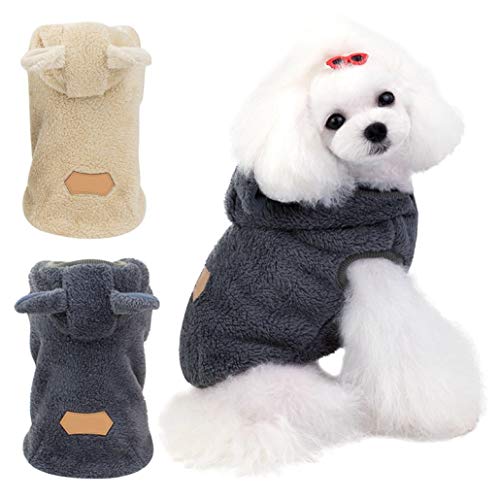 AMURAO Cute Pet Coat Dog Costume Warm Velvet Puppy Hoodie Outfit Winter Jacket Ropa para Mascotas pequeñas y Medianas