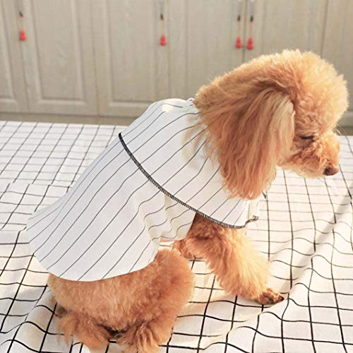 AMURAO Moda de Verano Que refresca la Camisa del Perro de la Honda del Perrito Fresco Ropa del Chaleco de Las Rayas del Gato Simple Superior para Chihuahuas