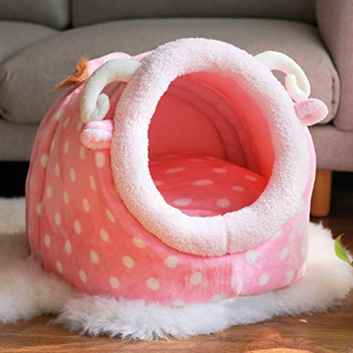 AMURAO Preciosa casa para Mascotas Cama Nido de Perrito de Invierno cáscara Gatito Agujero Gato Suave cómoda cálida casa de Perro Linda Perrera