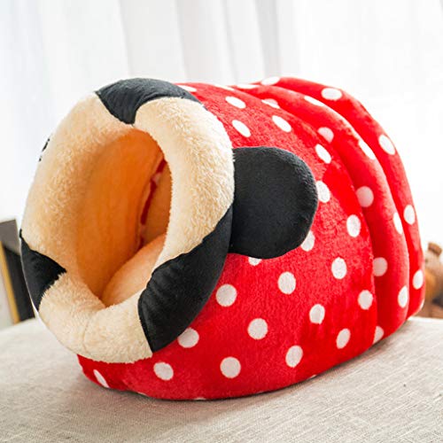 AMURAO Preciosa casa para Mascotas Cama Nido de Perrito de Invierno cáscara Gatito Agujero Gato Suave cómoda cálida casa de Perro Linda Perrera