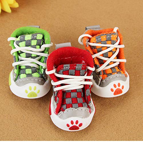 AMURAO Primavera Cordones de Lona Zapatos Deportivos para Perros Modelos Botines Tejidos para Mascotas Ocio Calzado Impermeable Antideslizante