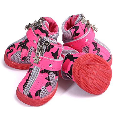 AMURAO Zapatos para Mascotas Transpirables Botines Netos Suaves para Perros pequeños Botas de Nieve con Fondo de Peluche Informal Accesorios para Mascotas