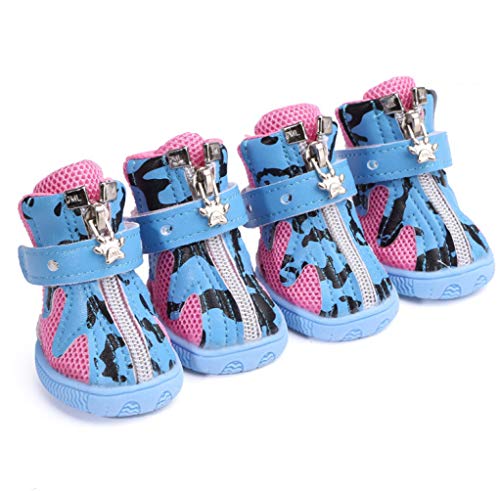 AMURAO Zapatos para Mascotas Transpirables Botines Netos Suaves para Perros pequeños Botas de Nieve con Fondo de Peluche Informal Accesorios para Mascotas