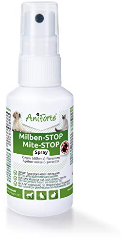 AniForte Spray antiácaros para Perros y Gatos 50 ml - Spray antiácaros para una Defensa eficaz contra Insectos y parásitos. Protección contra infestación de ácaros