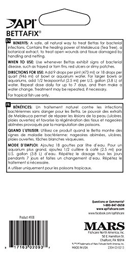 API BETTAFIX Antibacteriano y Antifúngico Infección de Peces Betta y Remedio de Hongos, Botella de 1.7 onzas